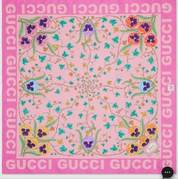 Authentic Gucci Floral Print Silk Scarve - Picture 3 of 12